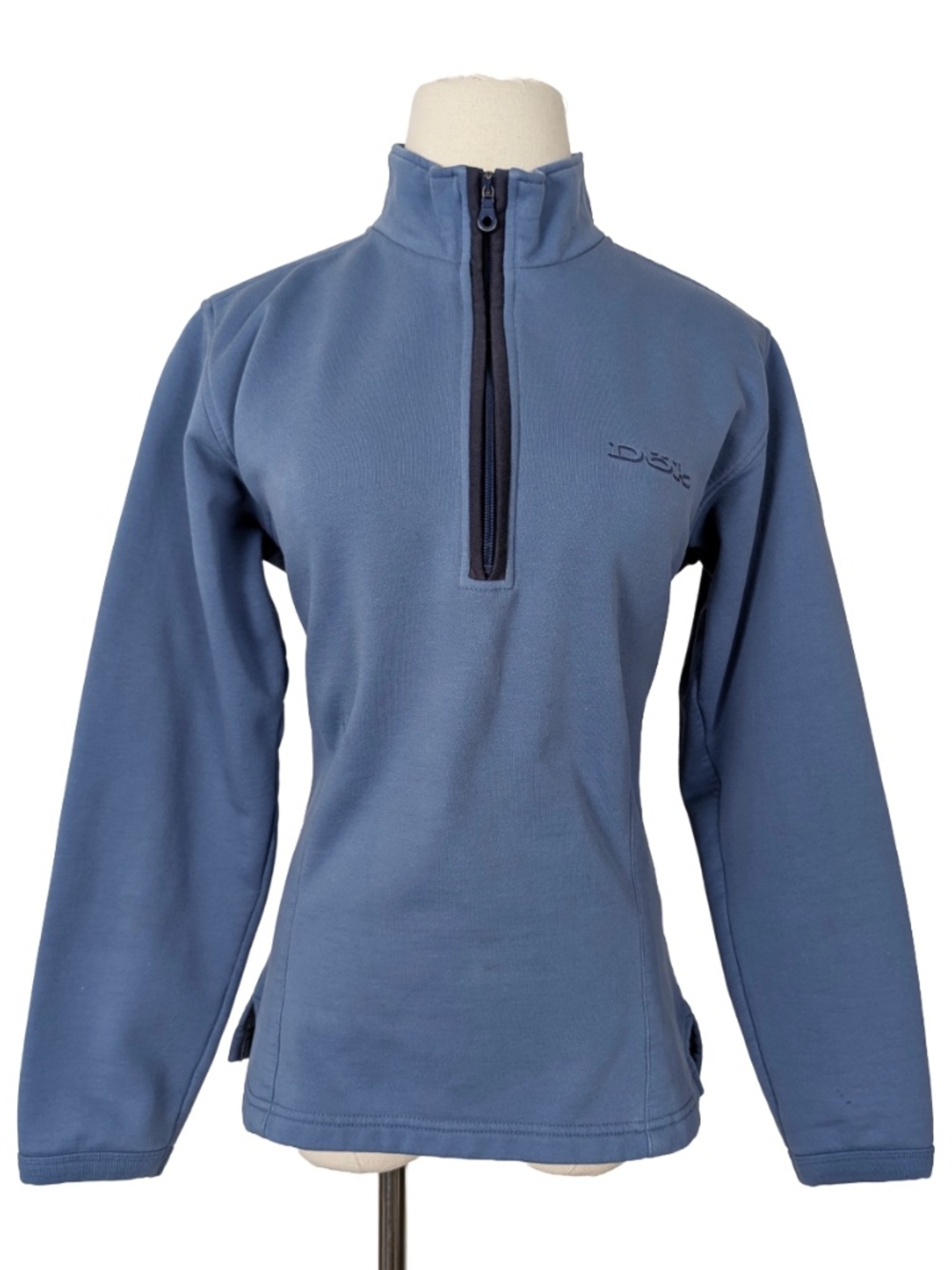 Dok Quarter Zip Sweater Pullover Blue Size Small Y2K Tenniscore